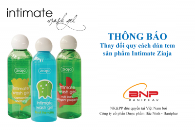 THÔNG BÁO THAY ĐỔI QUY CÁCH DÁN TEM, NHÃN SẢN PHẨM INTIMATE