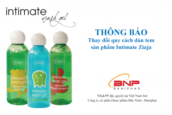 THÔNG BÁO THAY ĐỔI QUY CÁCH DÁN TEM, NHÃN SẢN PHẨM INTIMATE